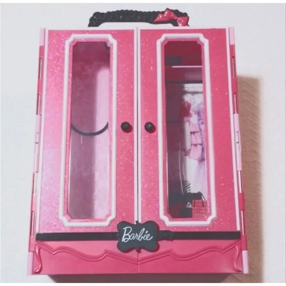 Barbie Closet Carrying Case Clothing Shoes Accessories Pink Wardrobe Fashion